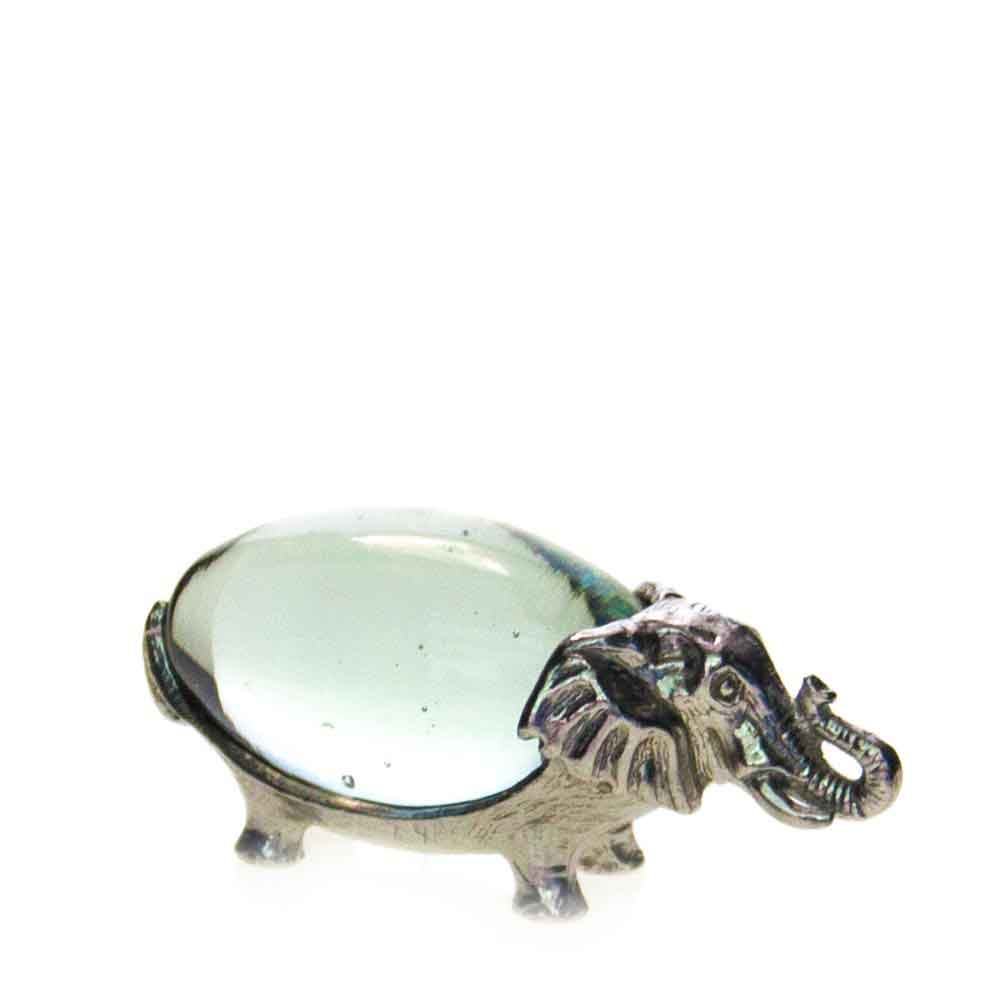 Pewter & Glass Animal Paperweight