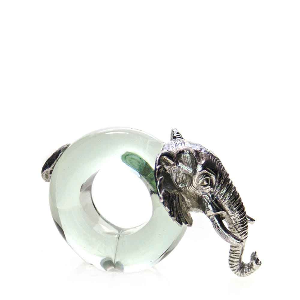 Glass napkin ring pewter-animal