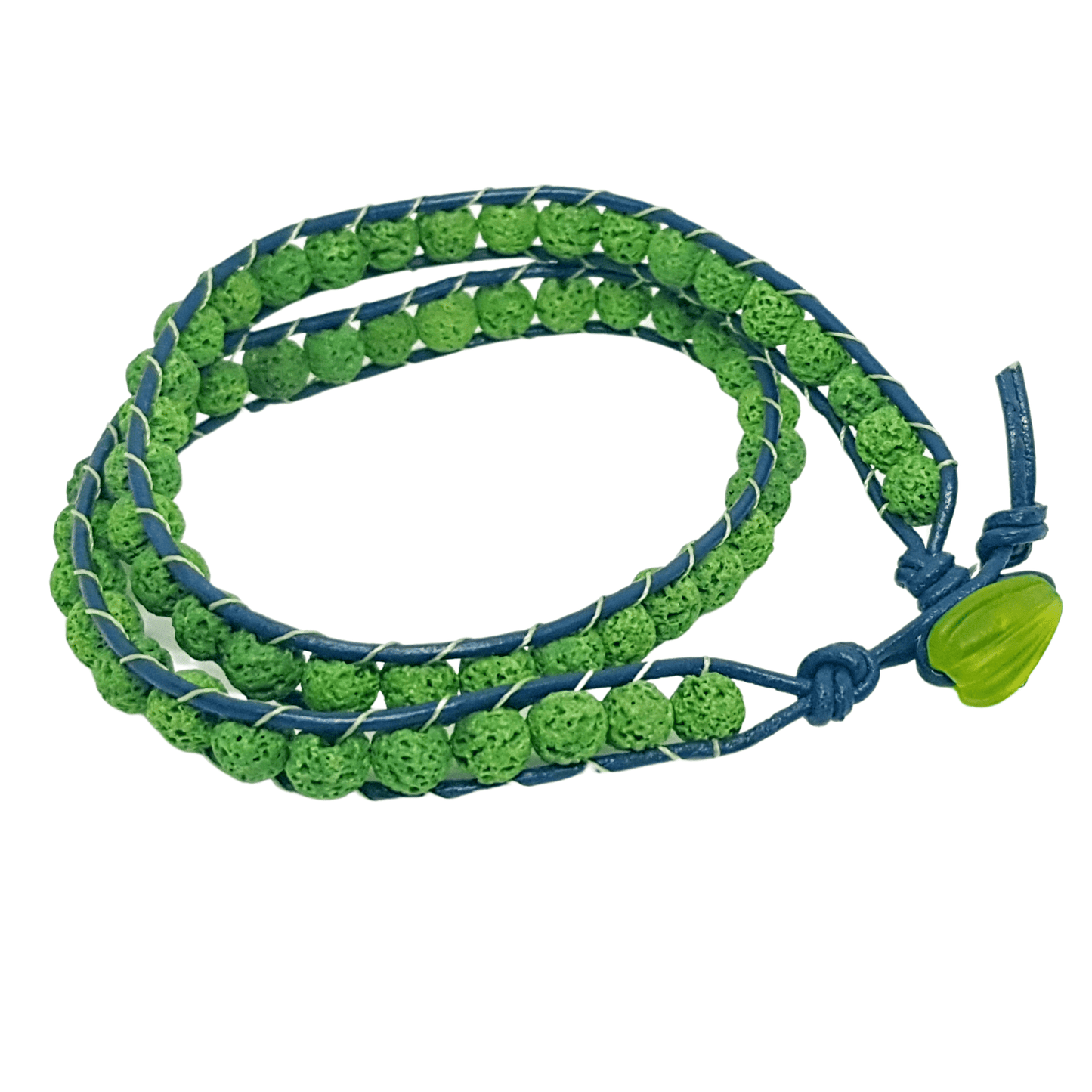 Bracelet leather and beads wrap