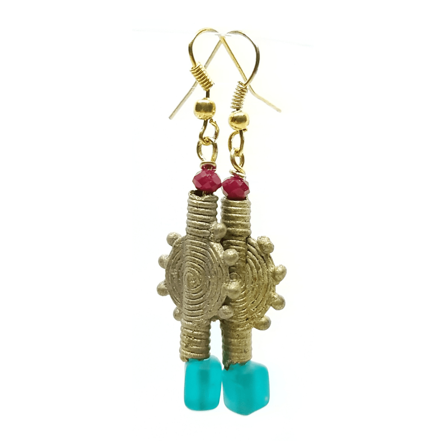 Earrings Ashanti brass & Crystal