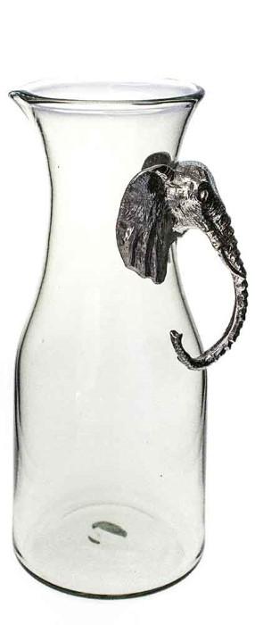 Glass Jug-Pewter Elephant